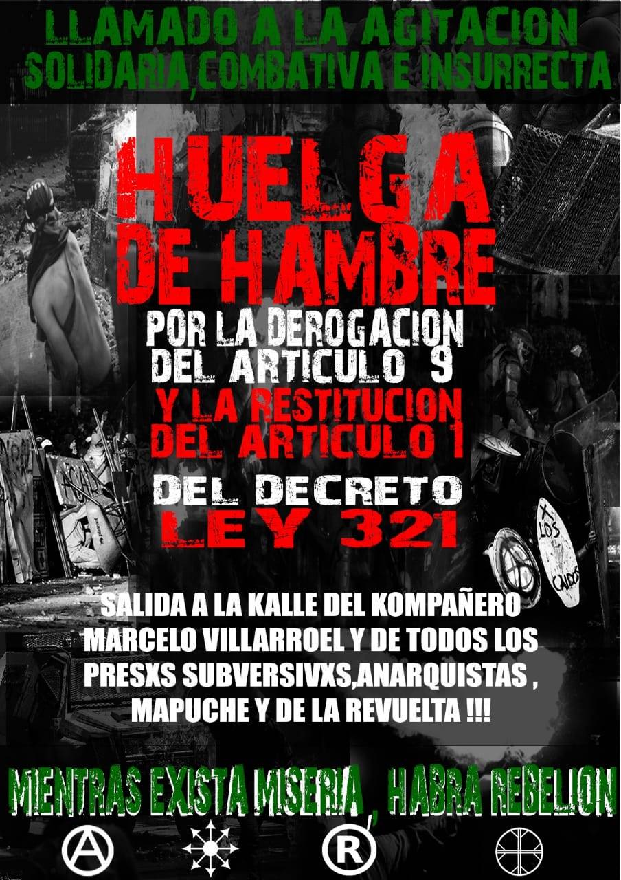 CHILE: PRES@S POLÍTIC@S INICIAN HUELGA DE HAMBRE