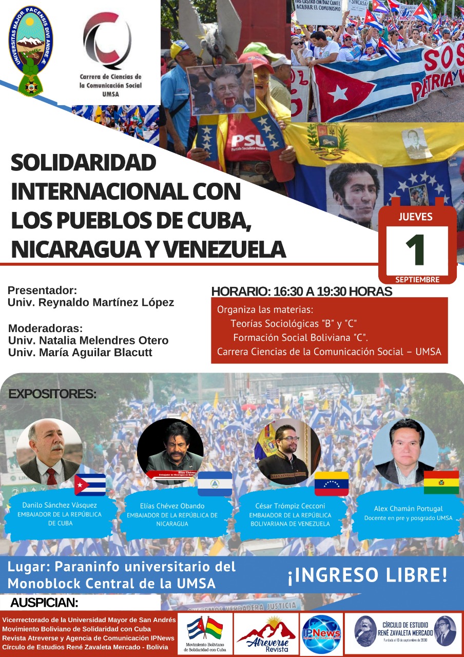 SOLIDARIDAD CON CUBA, VENEZUELA Y NICARAGUA